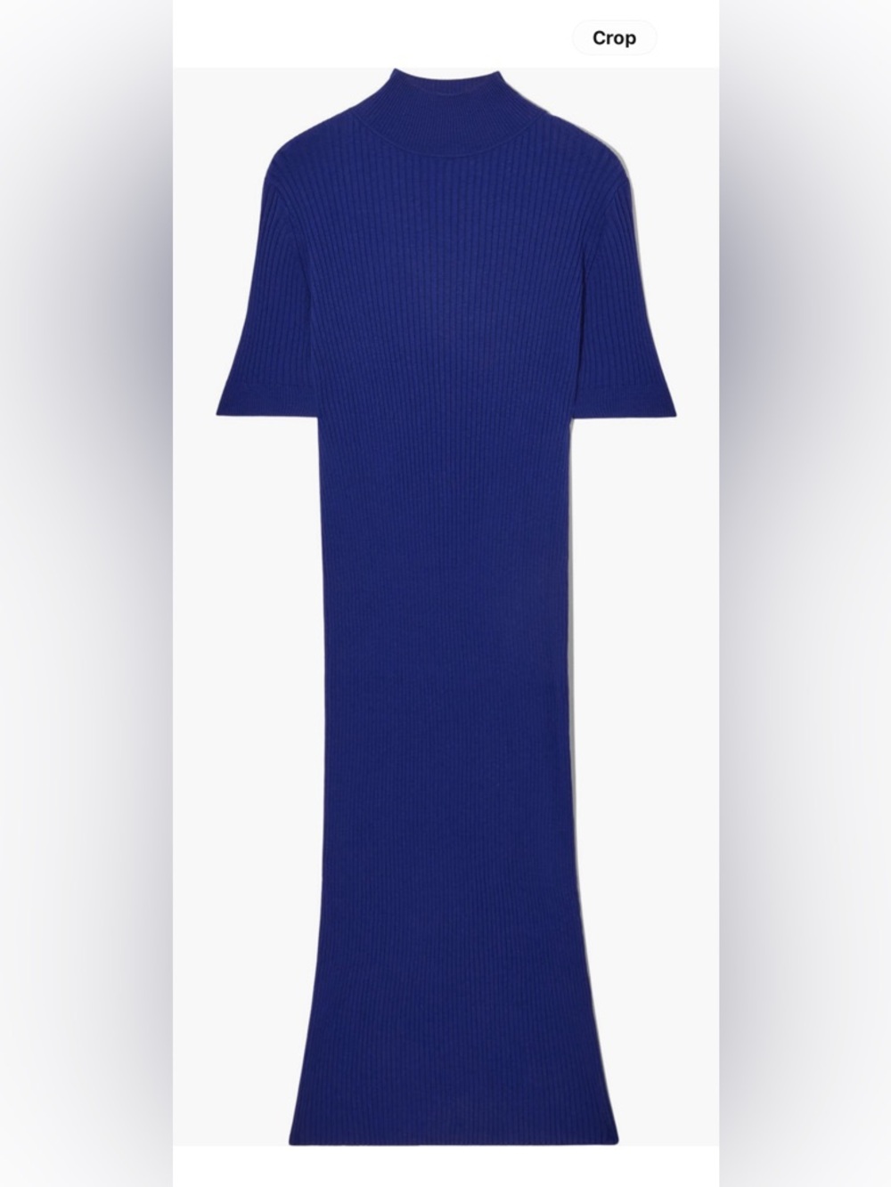COS Ribbed Midi Dress in Cobalt Blue 50%Silk 50%Cotton